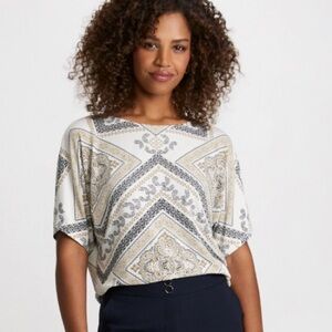 Laura Paisley Print Short Sleeve Top Tee Shirt